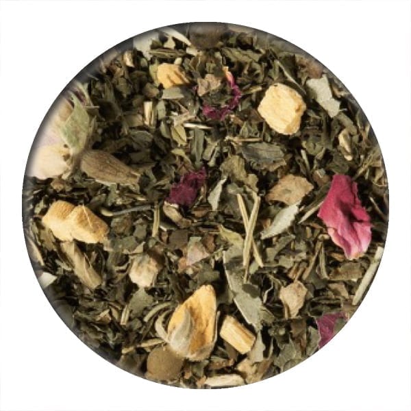 mint tea, rose tea, herbal tea, loose leaf tea